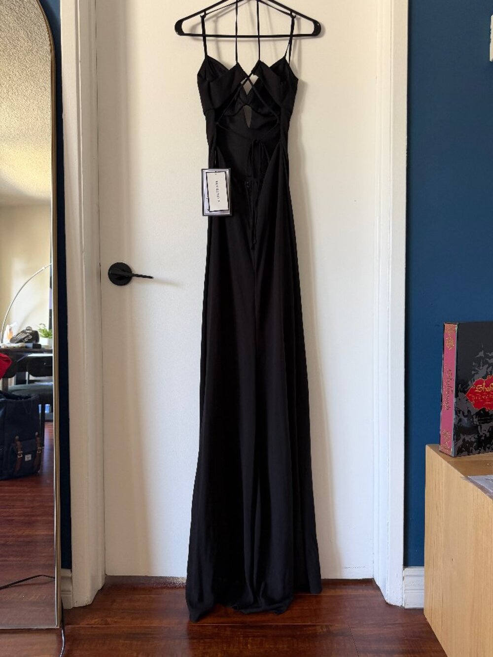 Alex & Sophia Black Cutout Strappy Maxi Dress NWT